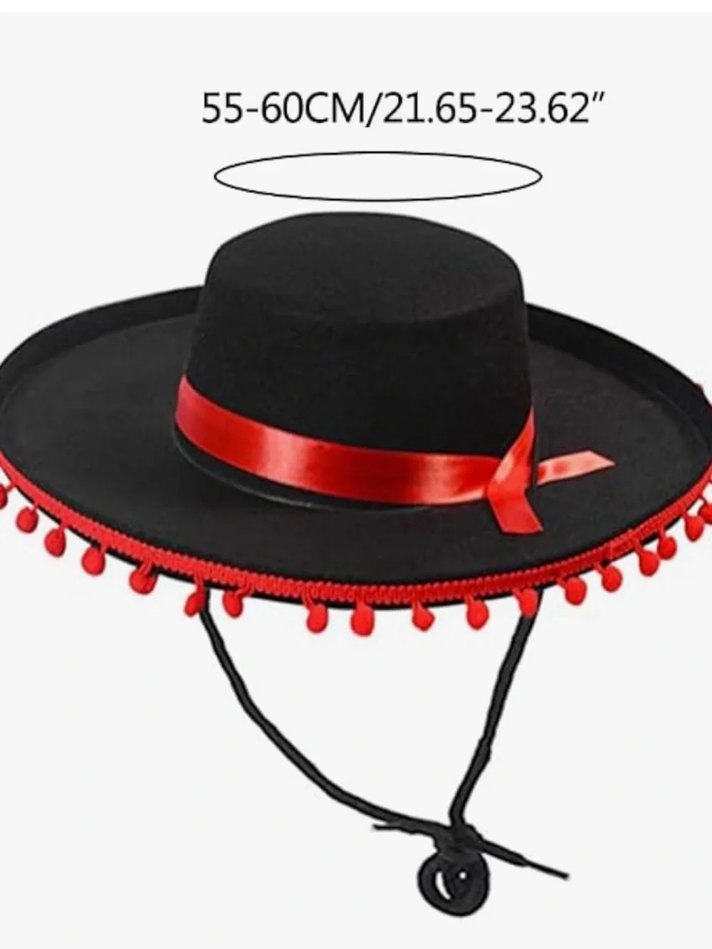 NWOT Matador Bull Fighter Sombrero Pom-Pom Wide Brim Hat